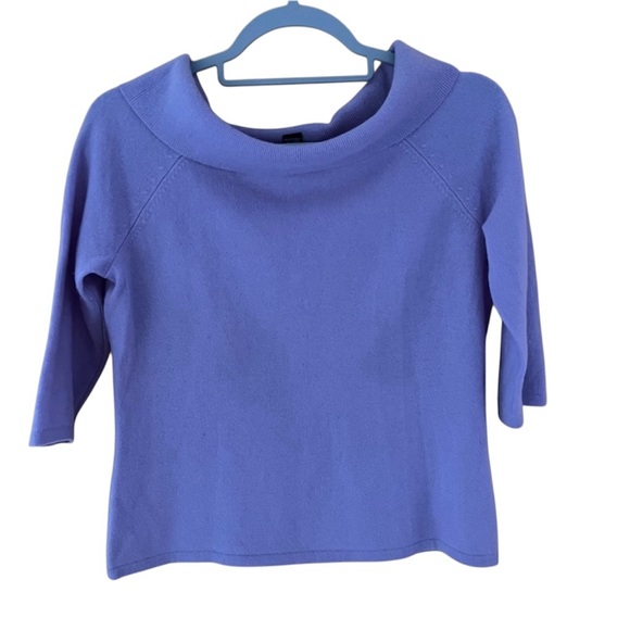 Alfani petite small lilac 100% cashmere sweater with wide cowl - Picture 1 of 5